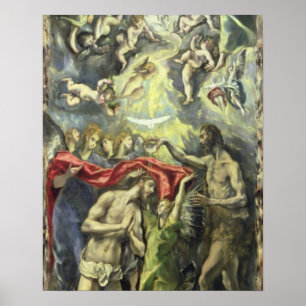 Póster El bautismo de Cristo, c.1597 (aceite en lona)