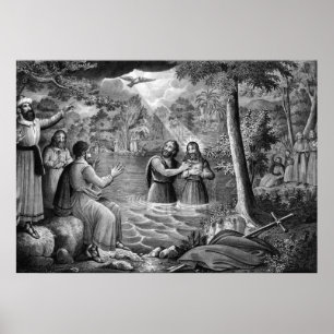 Póster El bautismo del poster/imprenta de Jesucristo