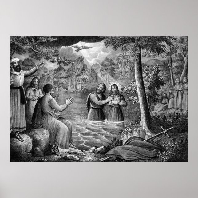 Póster El bautismo del poster/imprenta de Jesucristo (Frente)