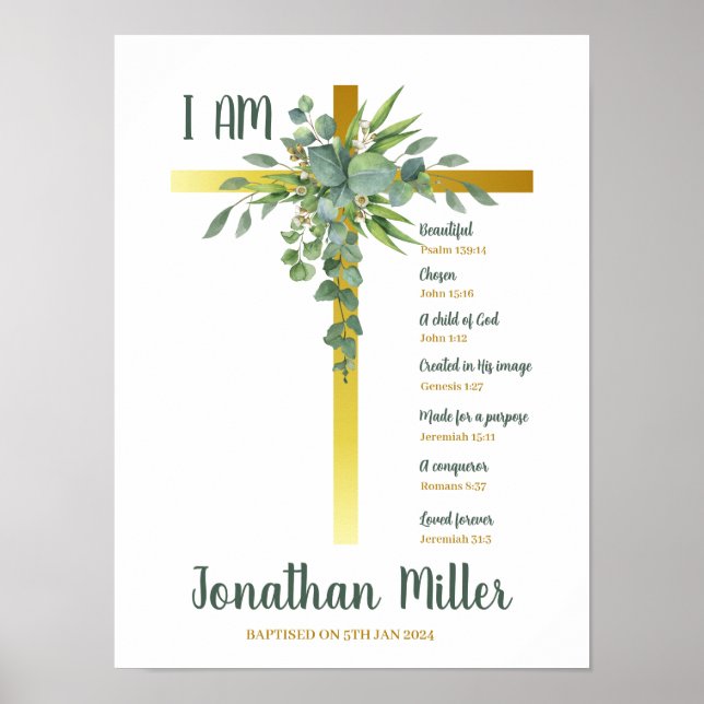 Póster El Bautista Eucalyptus Se Va Sobre Crucifijo (Frente)