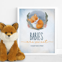 Póster El bebé dulce Fox Snowly Winies los bebés son dulc
