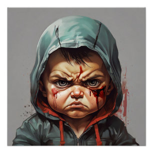Póster el bebé enojado