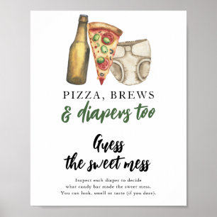 Póster El bebé está elaborando cerveza Adivina el dulce d