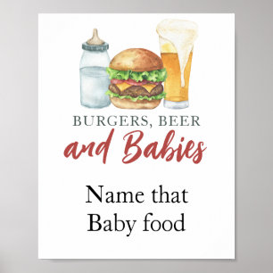 Póster El bebé está elaborando cerveza Nombra esa comida