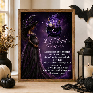 Póster El bebé está en camino Bruja Regalo Nocturno para