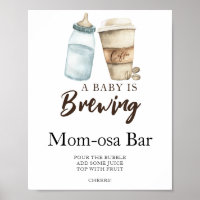El bebé está preparando café ducha bebé Bar Momosa