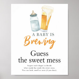 Póster El bebé está preparando cerveza Adivina el dulce d
