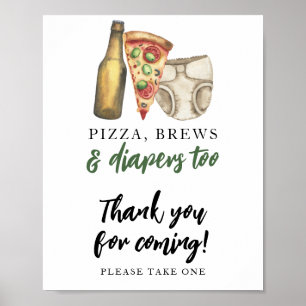 Póster El bebé está preparando cerveza Gracias por venir