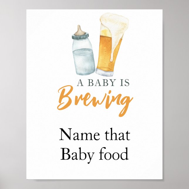 Póster El bebé está preparando cerveza Nombre de la comid (Frente)