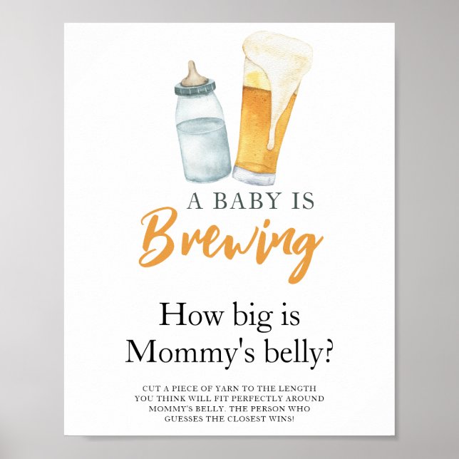 Póster El bebé está preparando cerveza Qué grande es el v (Frente)