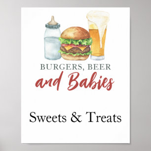 Póster El bebé está preparando dulces y golosinas para la