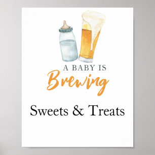 Póster El bebé está preparando dulces y regalos para la f