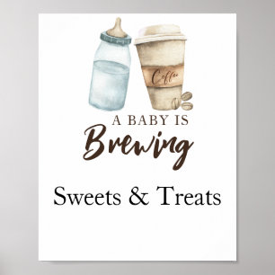 Póster El bebé está preparando dulces y regalos para la f