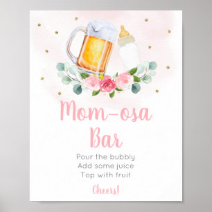 Póster El Bebé Está Preparando El Rótulo De Bar Mimosa Co