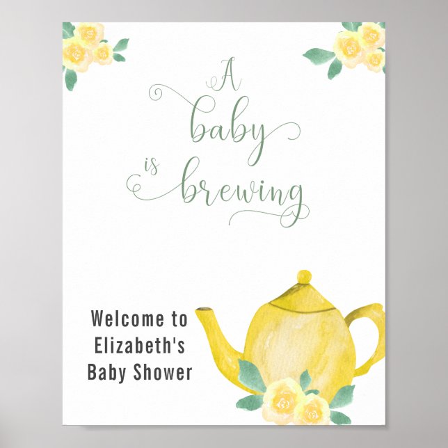 Póster El bebé está preparando la bienvenida Baby Shower  (Frente)