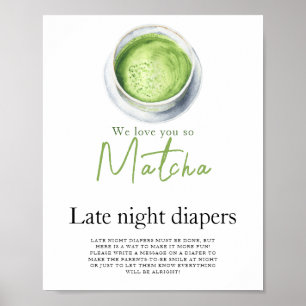Póster El bebé está preparando matcha Juego de pañales a 