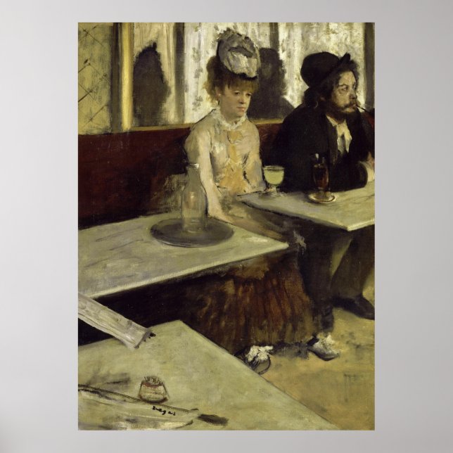 Póster El bebedor absinthe o L'Absinthe por Edgar Degas (Frente)
