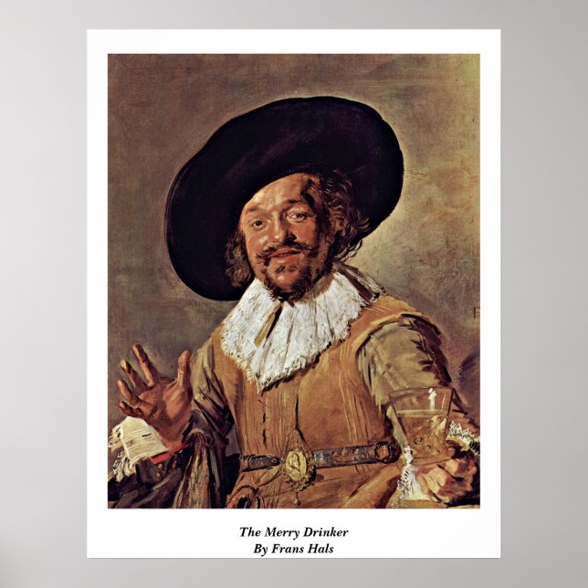 Póster El Beber De Los Cerezos De Frans Hals (Frente)