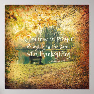 Póster El Bench de Otoño con la Biblia de Oración Verse
