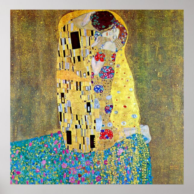 Póster El beso 2 de Gustav Klimt (Frente)