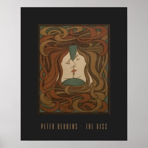 Póster El beso de 1898, mujer - Art Nouveau - Ilustracion