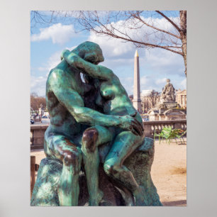 Póster El Beso de Auguste Rodin en las Tullerías, París