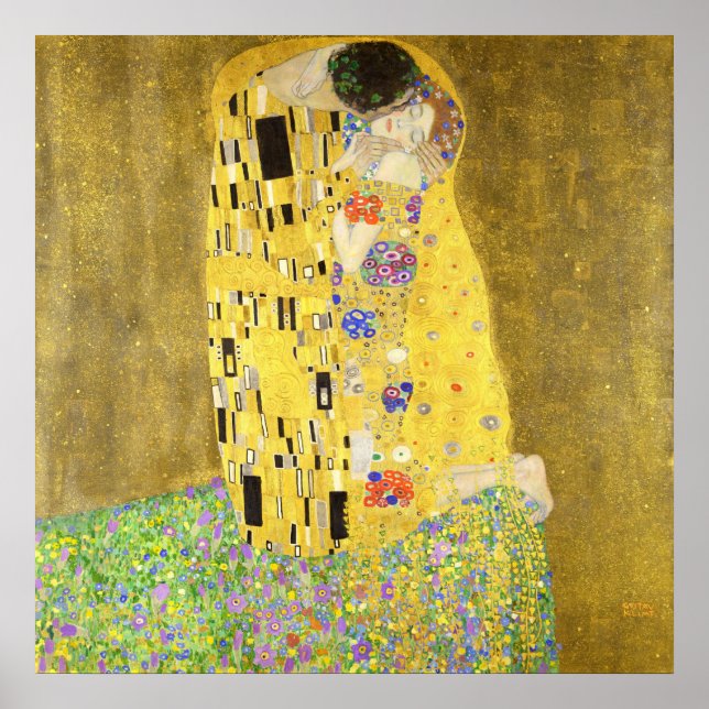 Póster El beso de Gustav Klimt (Frente)