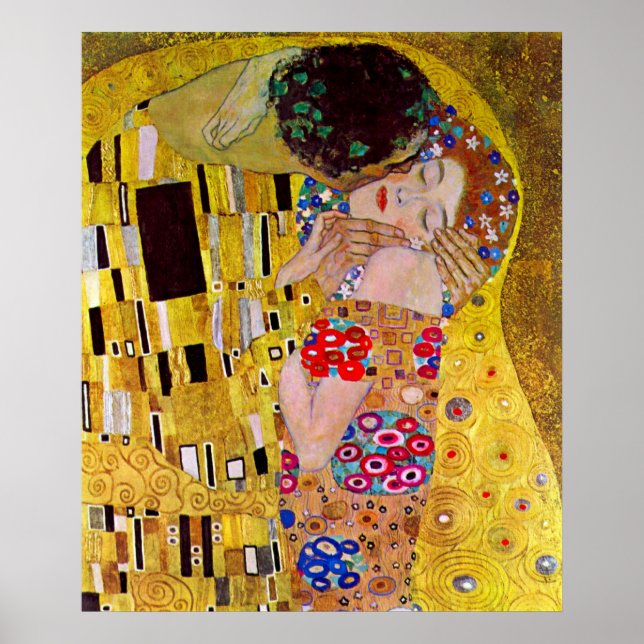 Póster El beso de Gustav Klimt (Frente)