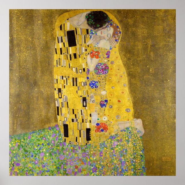 Póster El beso de Gustav Klimt (Frente)