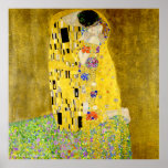 Póster El beso de Gustav Klimt<br><div class="desc">En "El Beso" (1907/08),  o "Der Kuss" en el original alemán,  basado en sí mismo y en su amante Emilie,  "El Beso" marca la altura del período dorado y se convierte en el emblema de la secesión.</div>