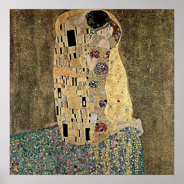 Póster El beso de Gustav Klimt (alrededor de 1908) (Frente)