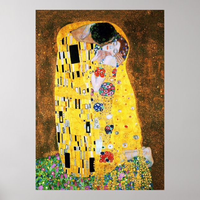 Póster El beso de Gustav Klimt Print (Frente)