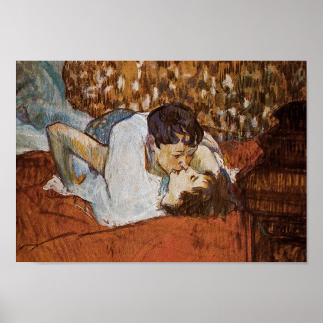 Póster El beso - de Henri de Toulouse-Lautrec (Frente)