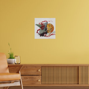 Póster El beso de la bruja: una calabaza de Halloween