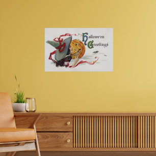 Póster El Beso de la Bruja: una Calabaza de Halloween