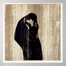 Póster El beso de la litografía Edvard Munch,