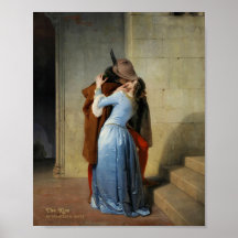 El beso de las pinturas románticas de Francesco Ha