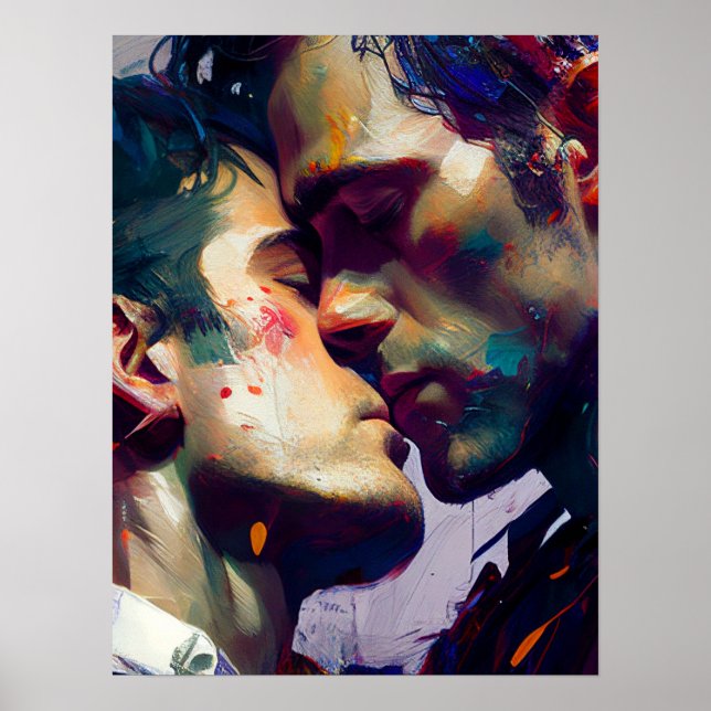 Póster El beso de los amantes gay (Frente)