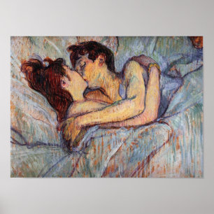 Póster El beso de Toulouse Lautrec