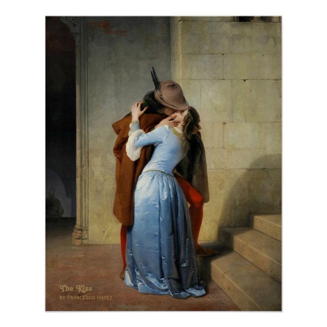Póster El beso Francesco Hayez Romantic Cuadros CC1197 (Anverso)