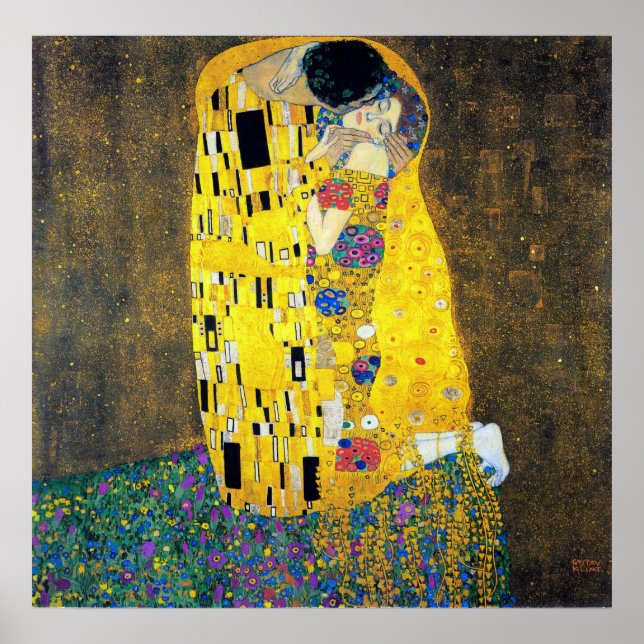 Póster El beso, Gustav Klimt (Frente)