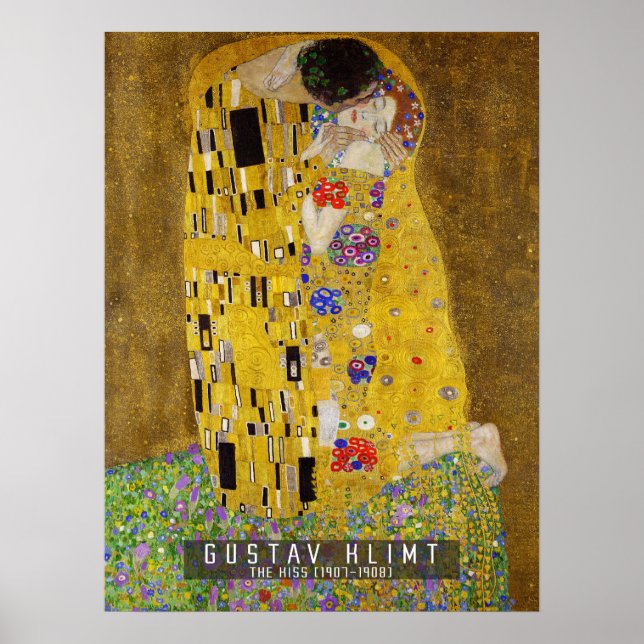 Póster El beso - Gustav Klimt (Frente)