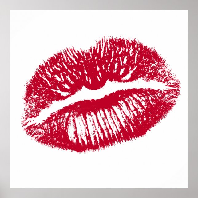 Póster El Beso, Labios Rojos (Frente)