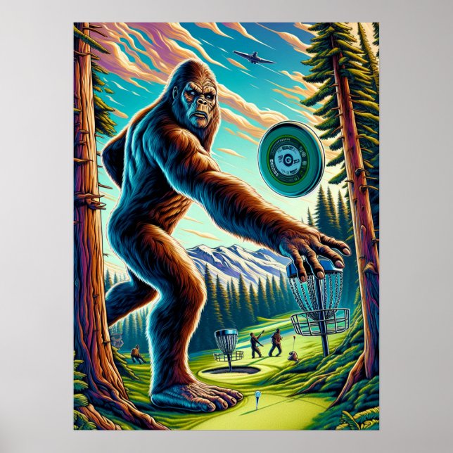Póster El Bigfoot del Disk Golf en los bosques (Frente)