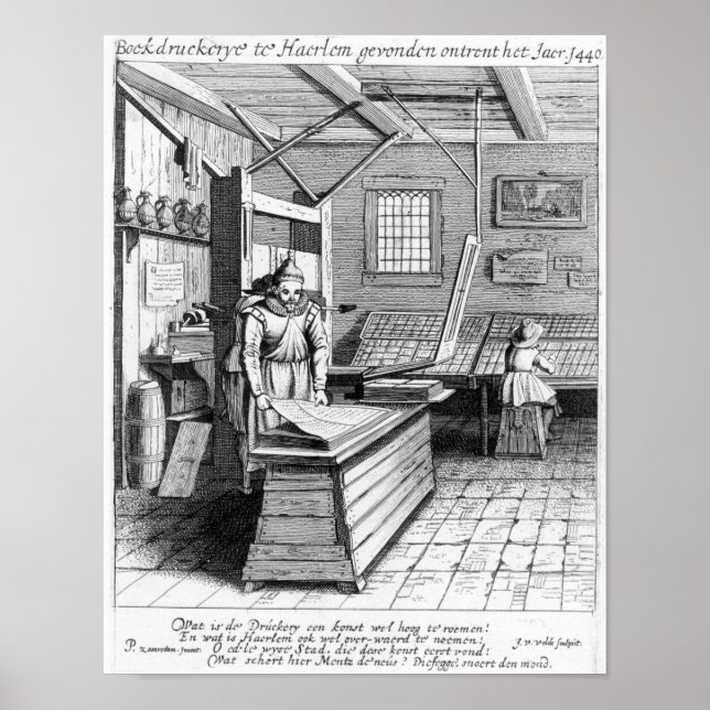 Póster El Bindery de Laurens Janszoon Koster (Frente)