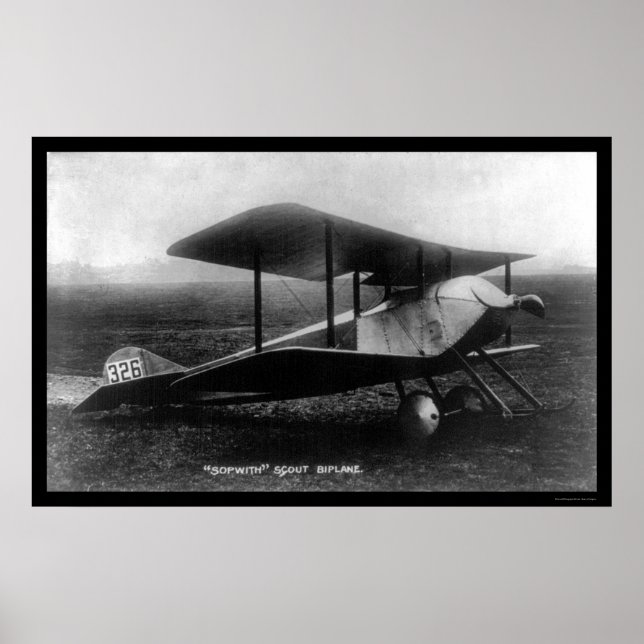 Póster El biplano de los scout de Thomas Sopwith en 1919 (Frente)