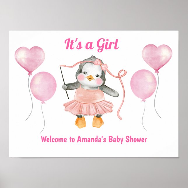 Póster El blanco rosado es la bienvenida al pingüino de B (Frente)