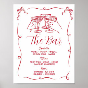 Póster El Boda del bar Mano caprichosa dibuja Ilustracion