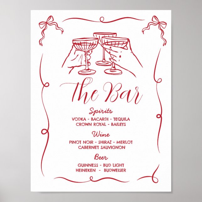 Póster El Boda del bar Mano caprichosa dibuja Ilustracion (Frente)