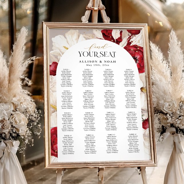 Póster El boda floral rojo y blanco ruby encuentra su asi (Subido por el creador)